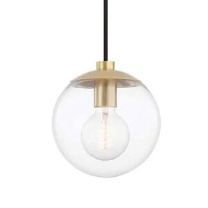 Mitzi by Hudson Valley Lighting Meadow 1-light Aged Brass Pendant
